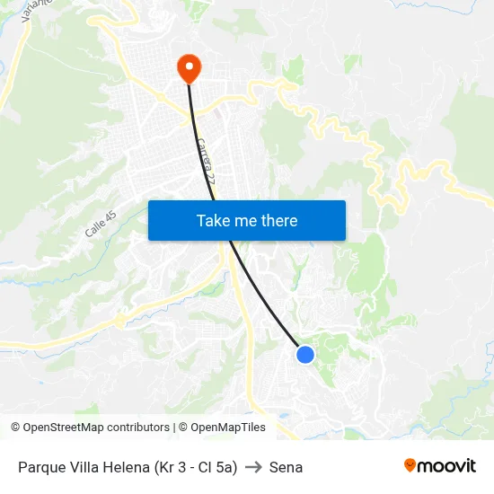 Parque Villa Helena (Kr 3 - Cl 5a) to Sena map