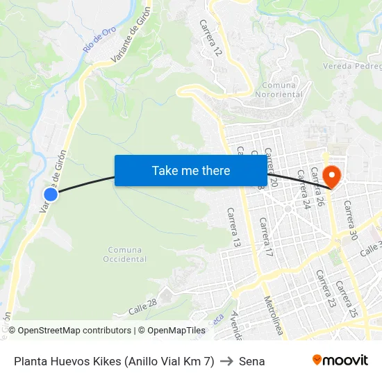 Planta Huevos Kikes (Anillo Vial Km 7) to Sena map