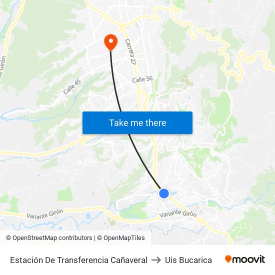 Estación De Transferencia Cañaveral to Uis Bucarica map