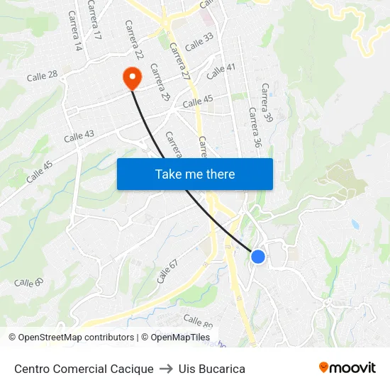 Centro Comercial Cacique (Tv 93 - Kr 33) to Uis Bucarica map