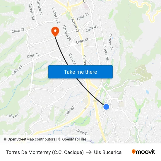 Centro Comercial Cacique (Tv 93 - Kr 33) to Uis Bucarica map
