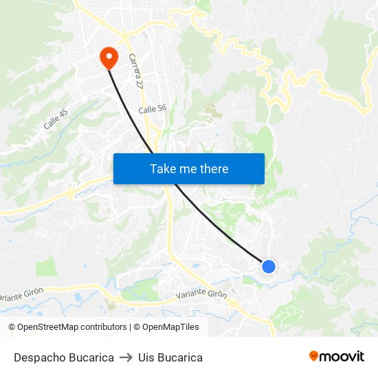 Despacho Bucarica to Uis Bucarica map