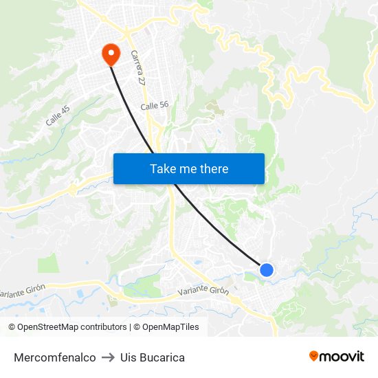 Mercomfenalco to Uis Bucarica map