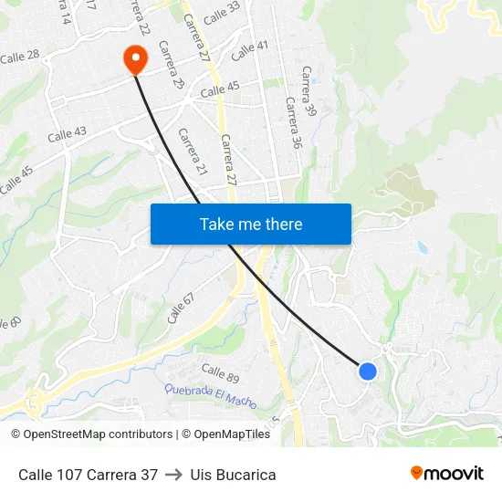 Br. Zapamanga I (Kr 37 - Cl 110) to Uis Bucarica map