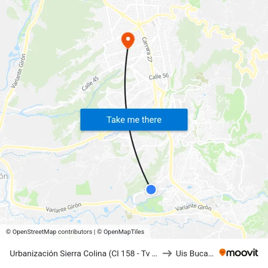 Urbanización Sierra Colina (Cl 158 - Tv Bosque) to Uis Bucarica map
