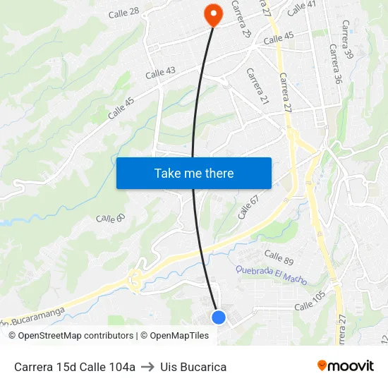 Colegio Adventista Libertad (Kr 15 - Cl 104b) to Uis Bucarica map