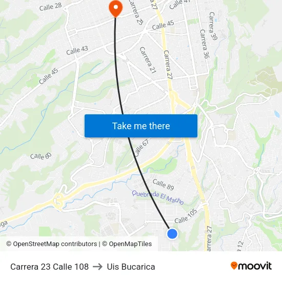 Centro Recrear Provenza (Kr 23 - Cl 109) to Uis Bucarica map
