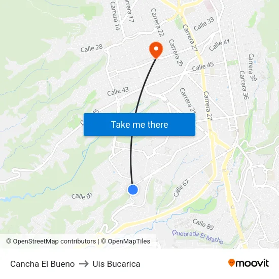 Parque El Bueno (Kr 1 Oeste - Cl 64b) to Uis Bucarica map
