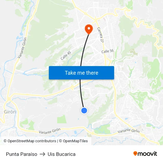 Br. Brisas Del Paraíso (Kr 15 - Cl 112) to Uis Bucarica map