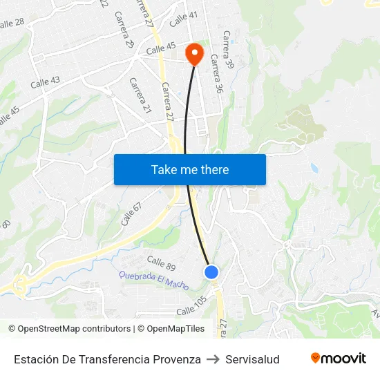 Provenza to Servisalud map
