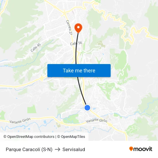 Centro Comercial Parque Caracolí (Autopista - Cl 30) to Servisalud map