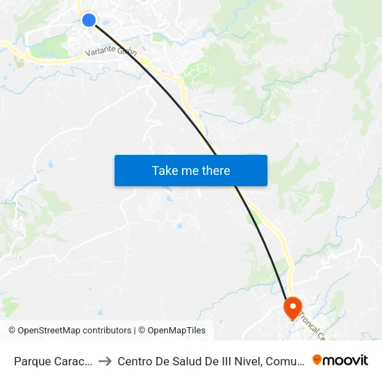 Centro Comercial Parque Caracolí (Autopista - Cl 30) to Centro De Salud De III Nivel, Comuna De Guatiguará map