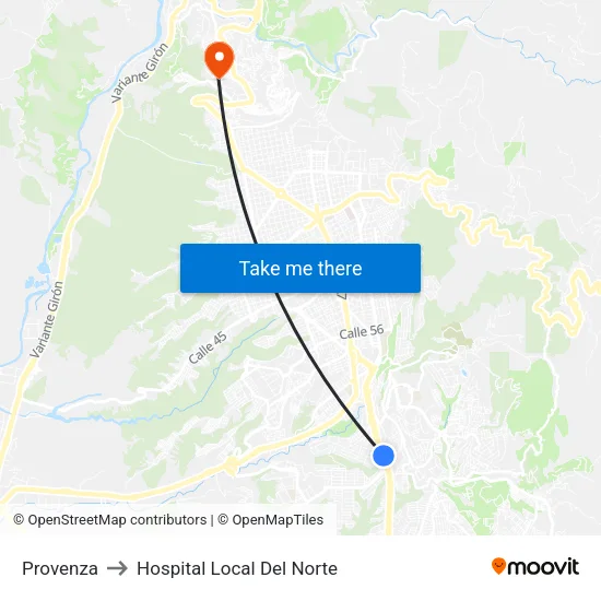 Provenza to Hospital Local Del Norte map