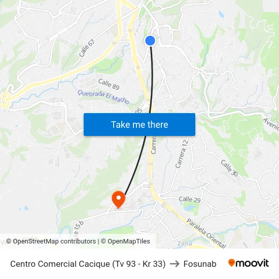 Centro Comercial Cacique (Tv 93 - Kr 33) to Fosunab map