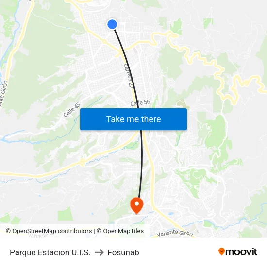 Parque Estación U.I.S. to Fosunab map