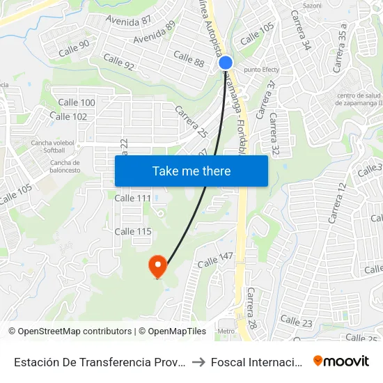 Provenza to Foscal Internacional map