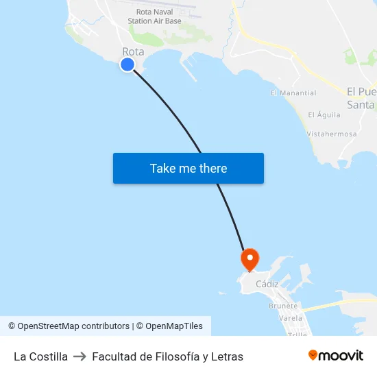 La Costilla to Facultad de Filosofía y Letras map