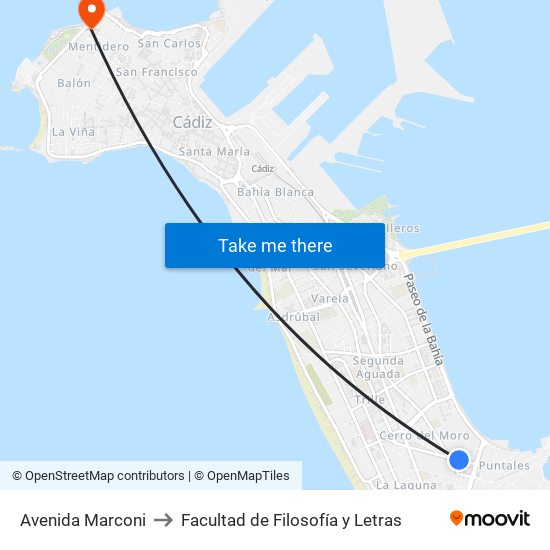 Avenida Marconi to Facultad de Filosofía y Letras map