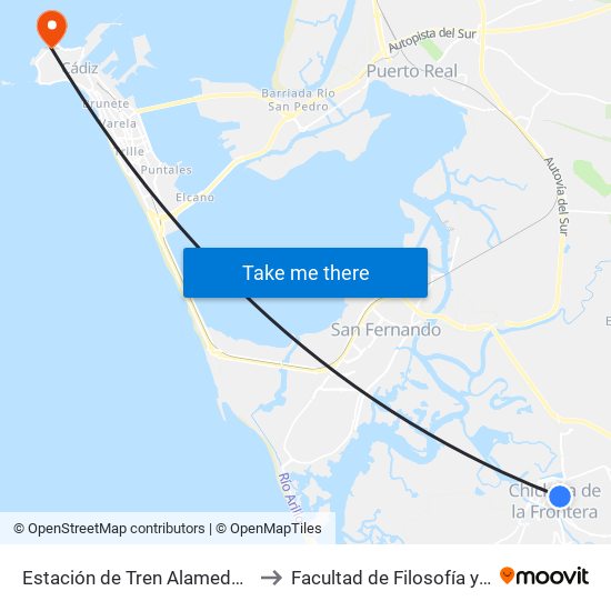 Estación de Tren Alameda Solano to Facultad de Filosofía y Letras map