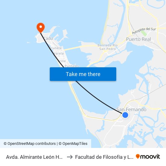 Avda. Almirante León Herrero to Facultad de Filosofía y Letras map