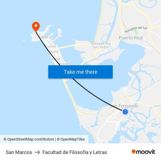 San Marcos to Facultad de Filosofía y Letras map