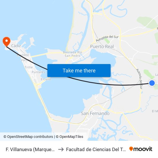 F. Villanueva (Marquesado) to Facultad de Ciencias Del Trabajo map