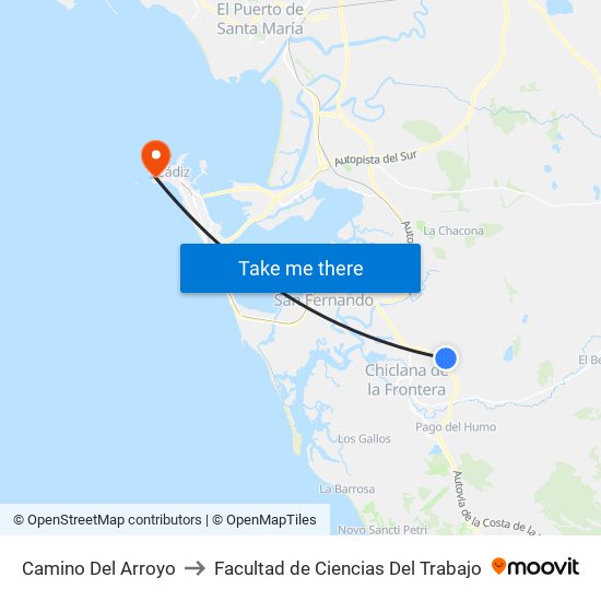 Camino Del Arroyo to Facultad de Ciencias Del Trabajo map