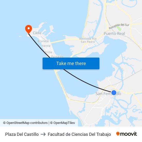 Plaza Del Castillo to Facultad de Ciencias Del Trabajo map