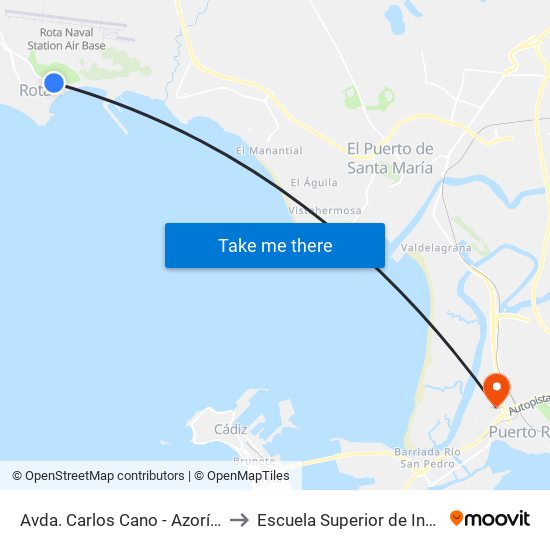Avda. Carlos Cano - Azorín (Rota) to Escuela Superior de Ingeniería map