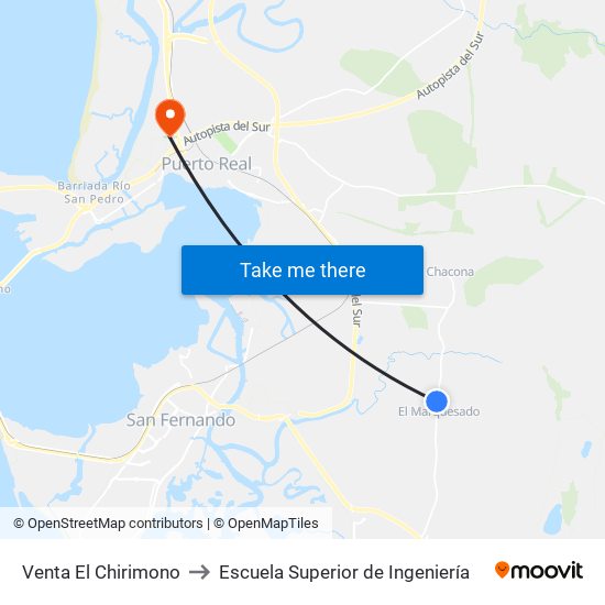Venta El Chirimono to Escuela Superior de Ingeniería map