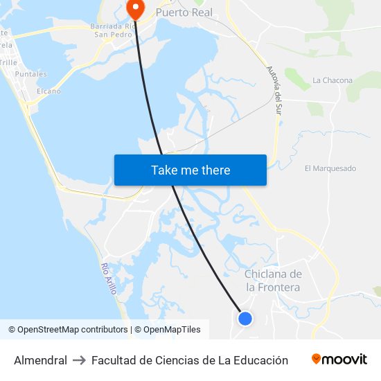 Almendral to Facultad de Ciencias de La Educación map