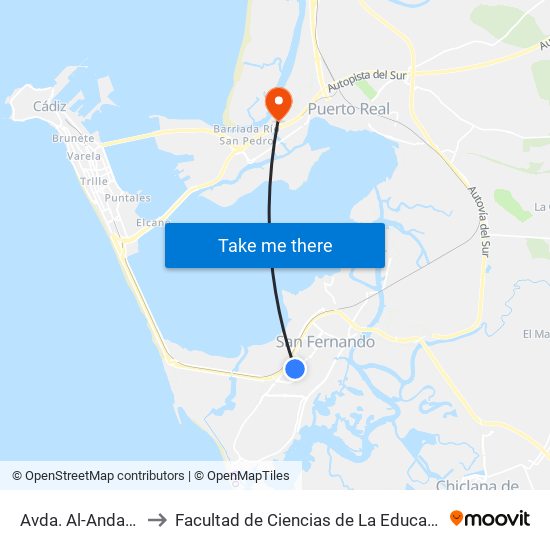 Avda. Al-Andalus to Facultad de Ciencias de La Educación map