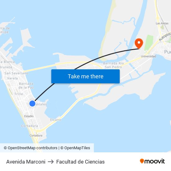 Avenida Marconi to Facultad de Ciencias map