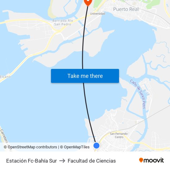 Estación Fc-Bahía Sur to Facultad de Ciencias map
