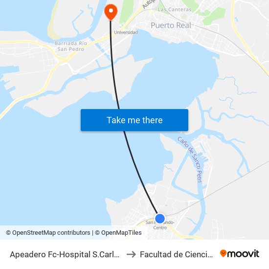 Apeadero Fc-Hospital S.Carlos to Facultad de Ciencias map