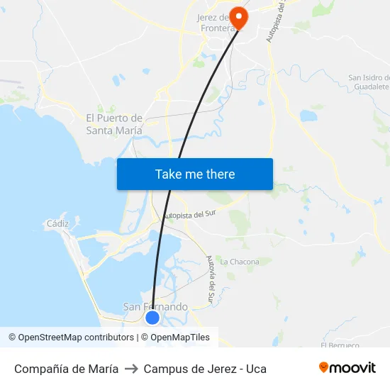 Compañía de María to Campus de Jerez - Uca map