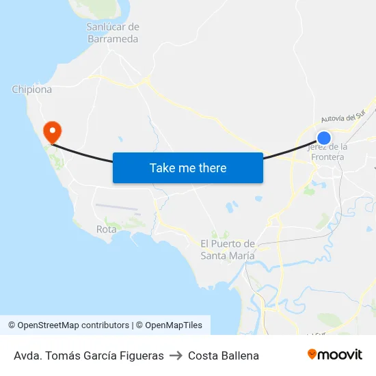 Avda. Tomás García Figueras to Costa Ballena map
