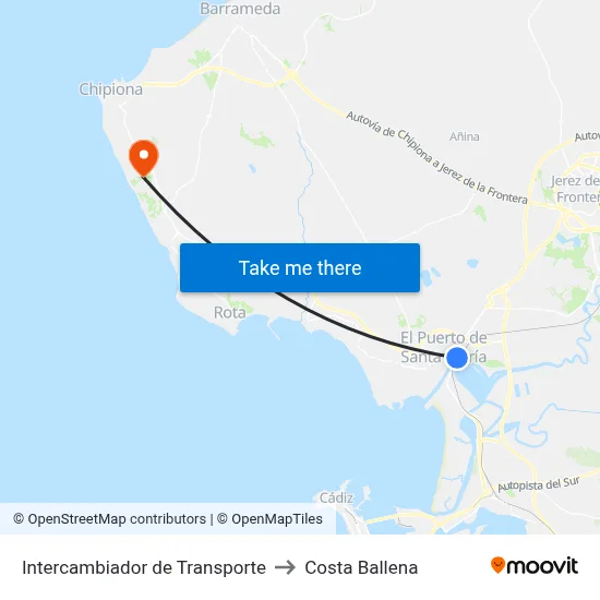 Intercambiador de Transporte to Costa Ballena map