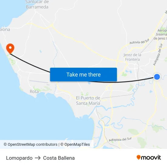 Lomopardo to Costa Ballena map