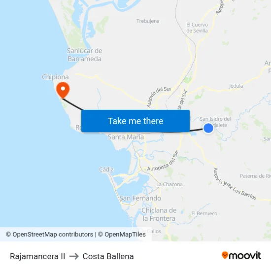 Rajamancera II to Costa Ballena map