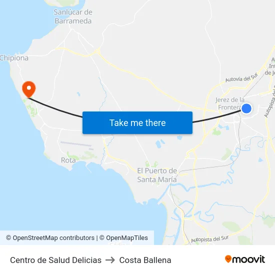 Centro de Salud Delicias to Costa Ballena map