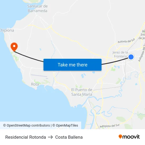 Residencial Rotonda to Costa Ballena map
