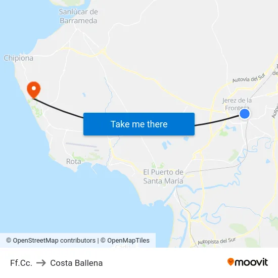 Ff.Cc. to Costa Ballena map