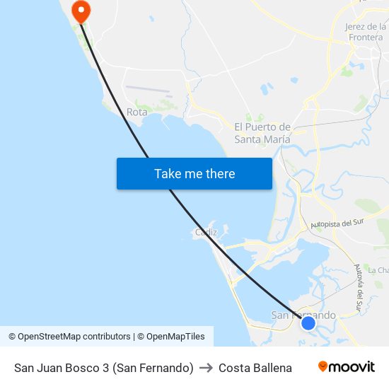 San Juan Bosco 3 (San Fernando) to Costa Ballena map