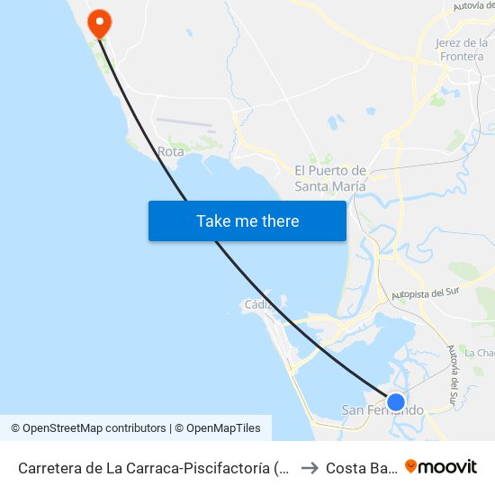 Carretera de La Carraca-Piscifactoría (San Fernando) to Costa Ballena map