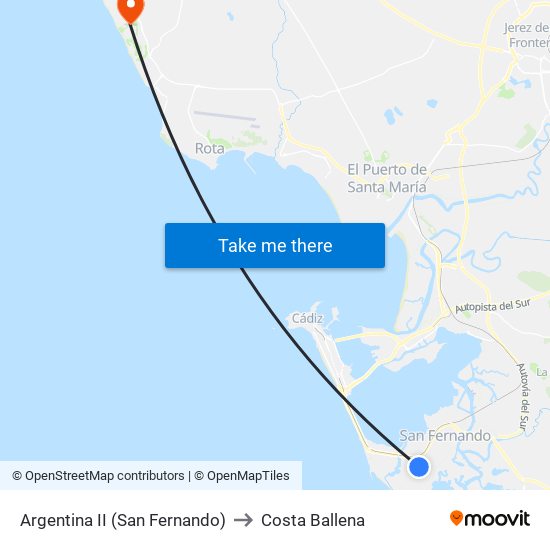 Argentina II (San Fernando) to Costa Ballena map