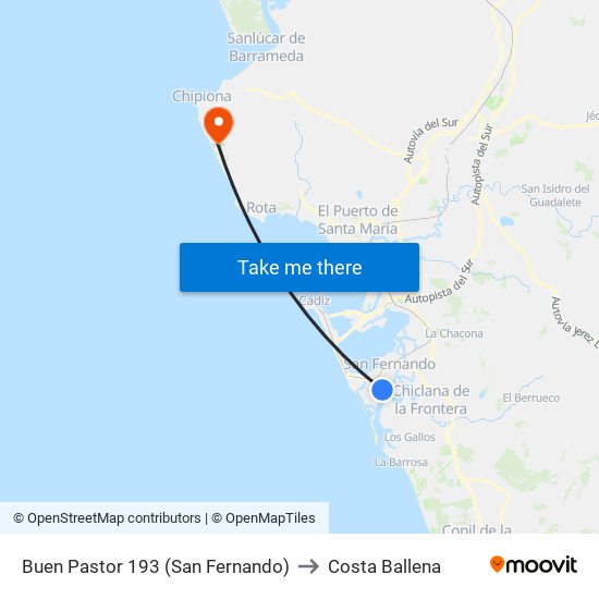 Buen Pastor 193 (San Fernando) to Costa Ballena map