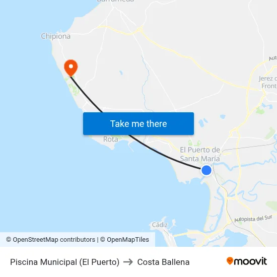Piscina Municipal (El Puerto) to Costa Ballena map