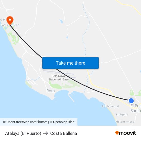 Atalaya (El Puerto) to Costa Ballena map