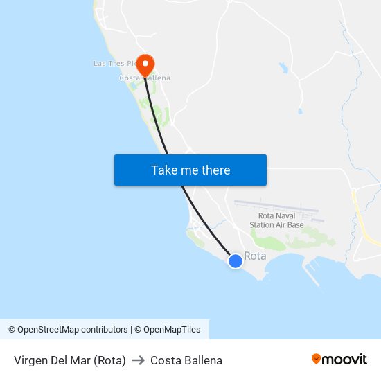 Virgen Del Mar (Rota) to Costa Ballena map